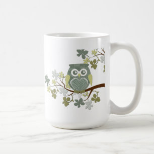 Tasse de hibou d'arbre de polka