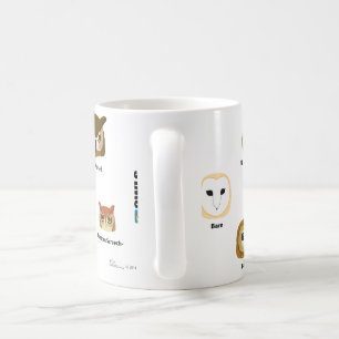 Tasse de hibou de BirdFace (avec des étiquettes)
