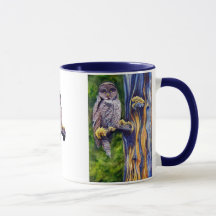 Tasse de hibou de grand gris