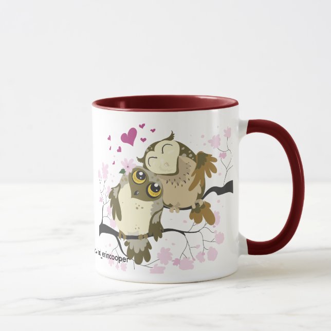 Tasse de hiboux d'inséparable (Droite)