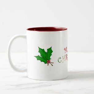 Tasse de houx de Joyeux Noël
