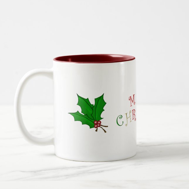 Tasse de houx de Joyeux Noël (Gauche)