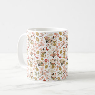 Tasse de jardin Maneki Neko, café de chat chanceux