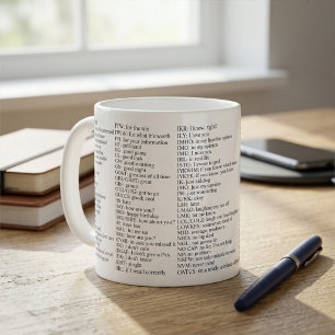 Tasse de jargon amusant, abréviations et acronymes
