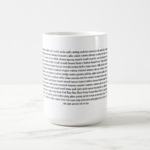 Tasse de jeu de mots - liste de mots de X