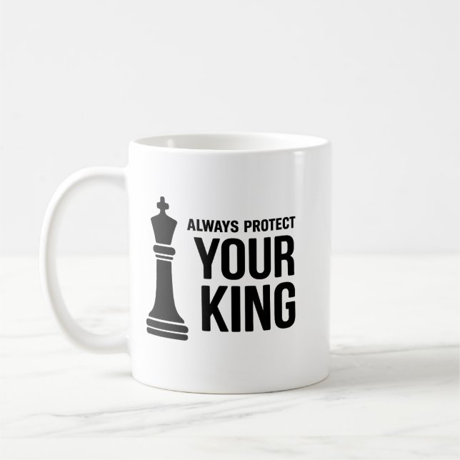 Tasse de jeu d'échecs 'Toujours Protéger Votre Roi (Gauche)