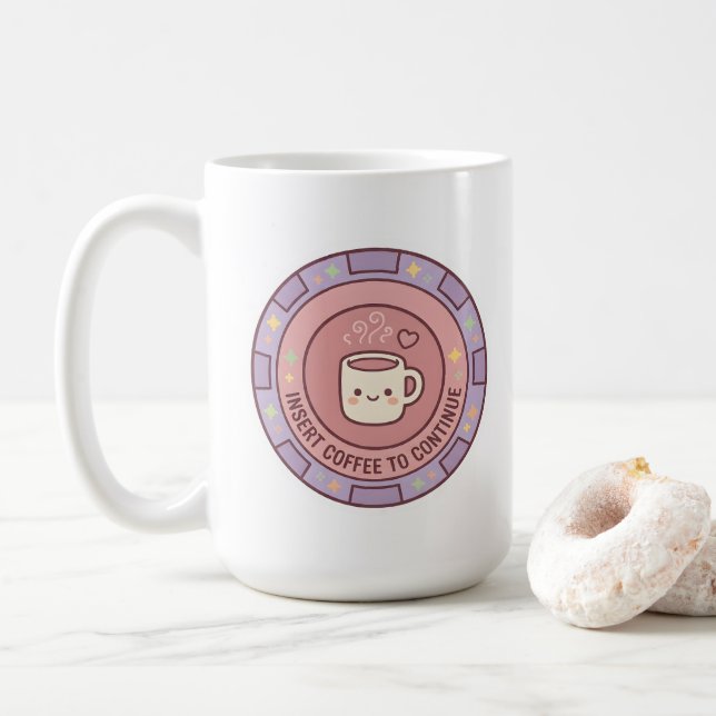 Tasse de jeu 'Insérez du café pour continuer' (Avec donut)