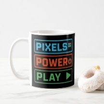 Tasse de jeu – Pixels Power Play Tasse à café néon