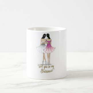 Tasse de jeune mariée de brune/demoiselle