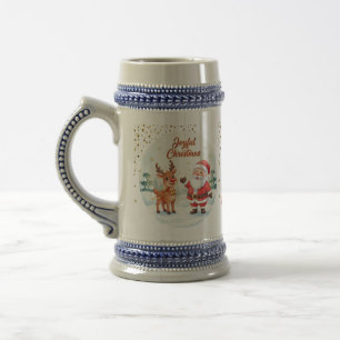 Tasse de joie de Noël avec le Père Noël et les ren