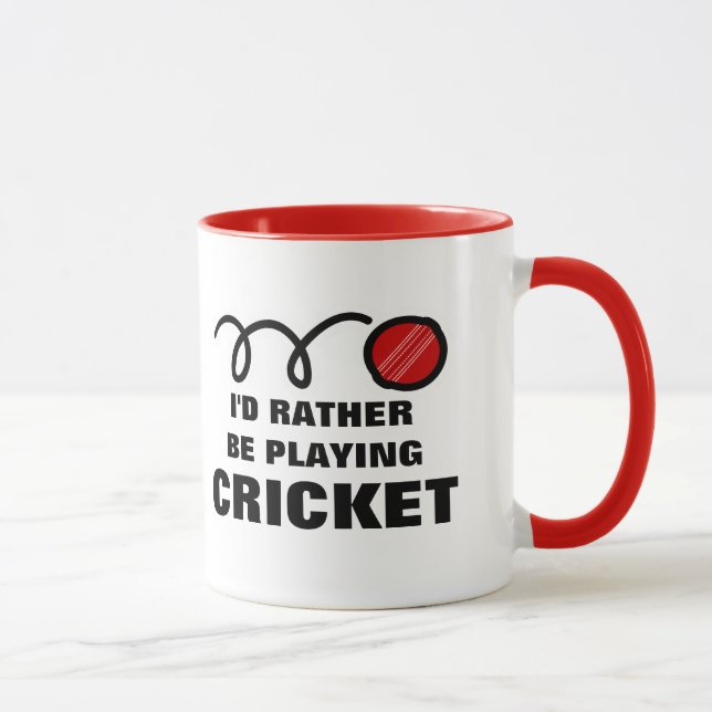 Tasse de joueur de cricket avec la citation drôle (Droite)