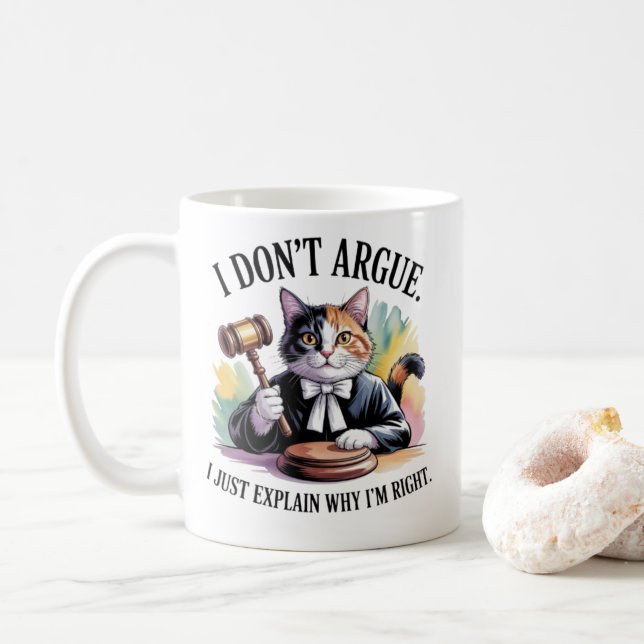 Tasse de juge de chat drôle - Avocat j'explique ju (Avec donut)