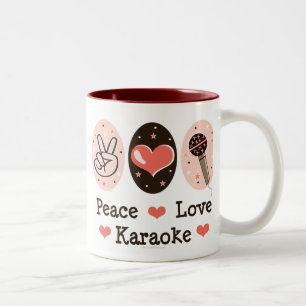Tasse de karaoke d'amour de paix