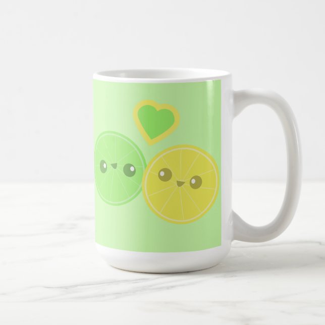 Tasse de Kawaii de coeur de chaux de citron (Droite)