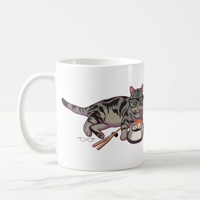 Tasse de Kitty de hippie (sans texte) (Gauche)