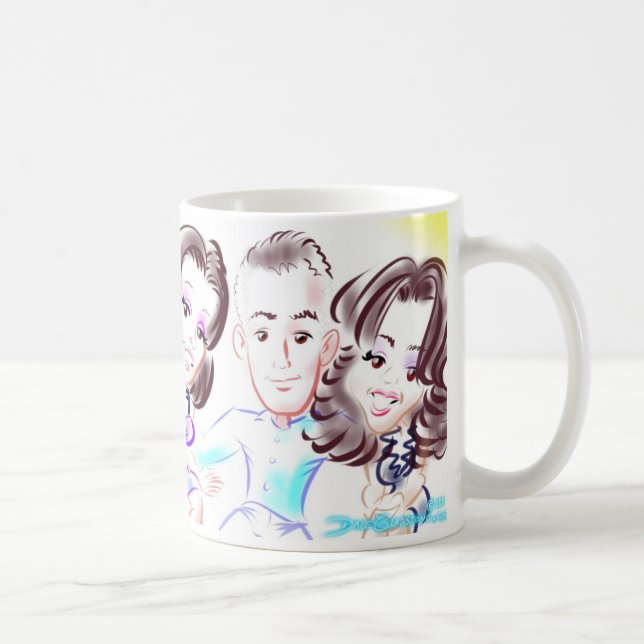 Tasse de la caricature 3some de partie de (Droite)