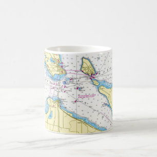 Tasse de la carte nautique des Détroits de Mackina