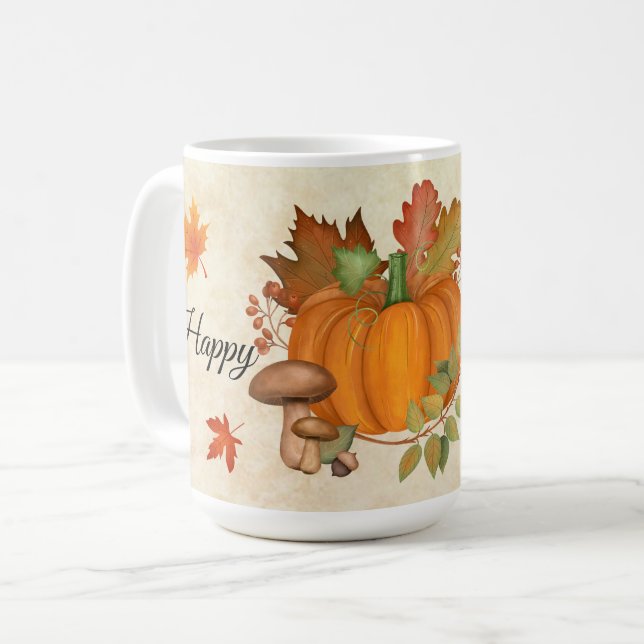 Tasse de la fête de Thanksgiving citrouille (Devant gauche)