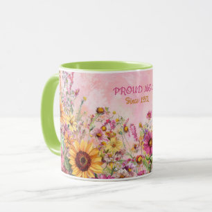 Tasse de la fête des Mères Texte "MAMAN" "Depuis 1