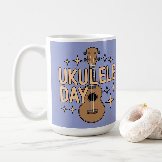 Tasse de la Journée de l'Ukulélé (Avec donut)