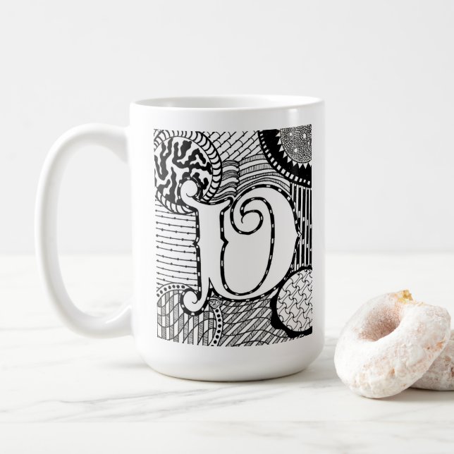 Tasse de la lettre V, art par la tasse de café (Avec donut)