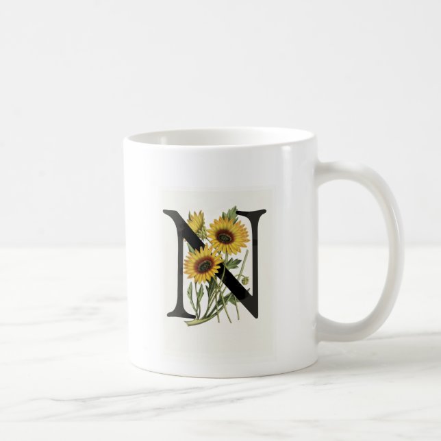 Tasse de la marguerite N de monogramme (Droite)