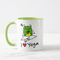 Tasse de la pose de yoga de la grenouille mignonne
