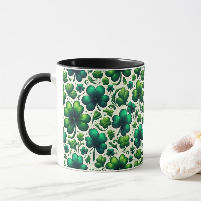 Tasse de la Saint-Patrick Shamrock Chanceux (Avec donut)
