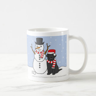 Tasse de Labrador et de bonhomme de neige