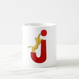 Tasse de l'alphabet J de chien