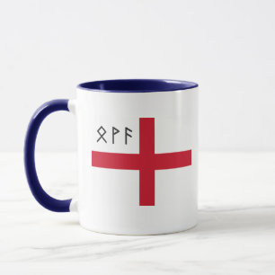 Tasse de l'Angleterre - drapeau avec les runes