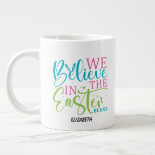 Tasse de lapin de Pâques de calligraphie moderne