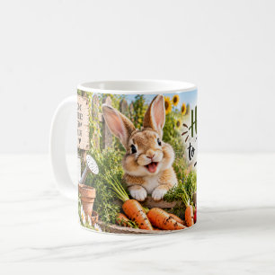 Tasse de lapin joyeux d'être ici