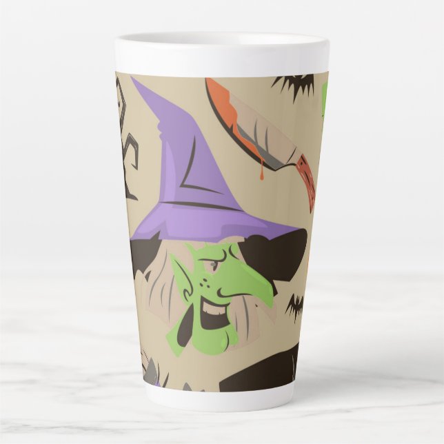 Tasse de latte à motif vintage Halloween (Devant)