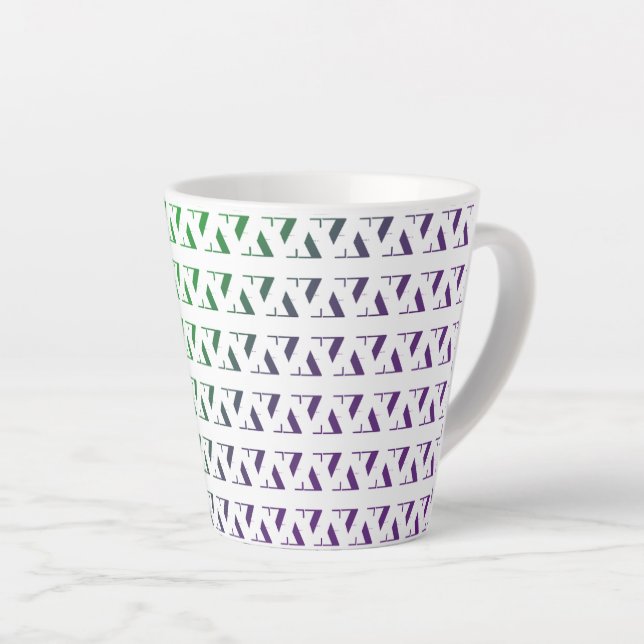 Tasse de latte à motif zig zag 3D (Angle droit)