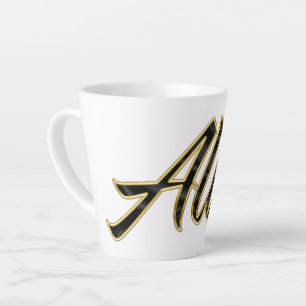 Tasse de latte Alice black Lettering