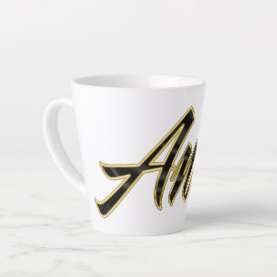 Tasse de latte Anne Black Lettering