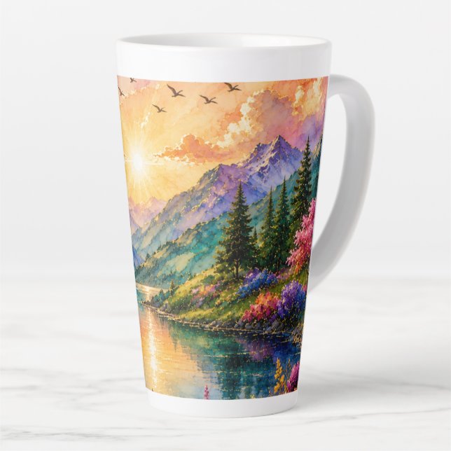 Tasse de Latte Art à l'Encre d'Alcool (Angle droit)