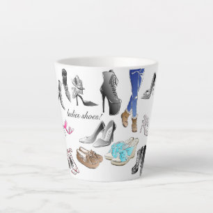 Tasse de latte au design de chaussures pour dames