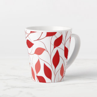 Tasse de Latte aux Feuilles Rouges de Poinsettia