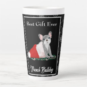 Tasse de Latte avec chiot Bouledogue Français dans