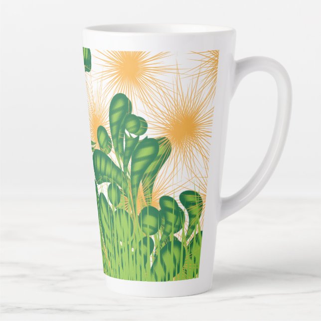 Tasse de latte botanique vert élégant (Droite)