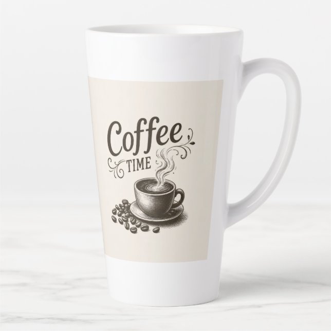 Tasse de latte Café au temps 12 & 17 oz (Droite)