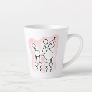 Tasse de latte caniche jouet blanc