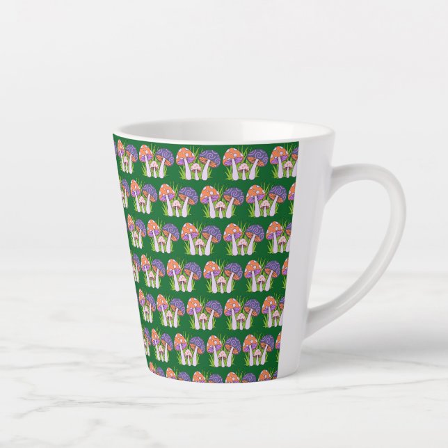 Tasse de Latte Champignons Colorés Fantaisistes Vi (Droite)