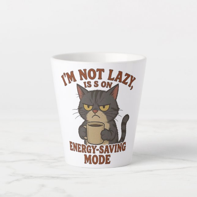 Tasse de Latte Chat Grincheux Drôle (Devant)