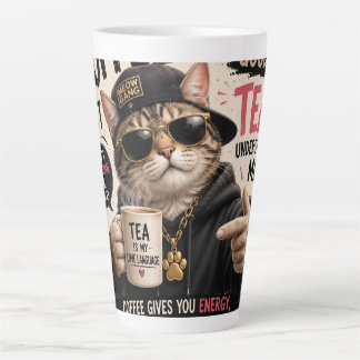 Tasse de Latte Chat Maman Thé Est Ma Vie