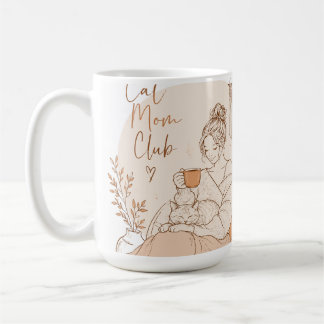 Tasse de Latte Club de Maman de Chat au Crayon