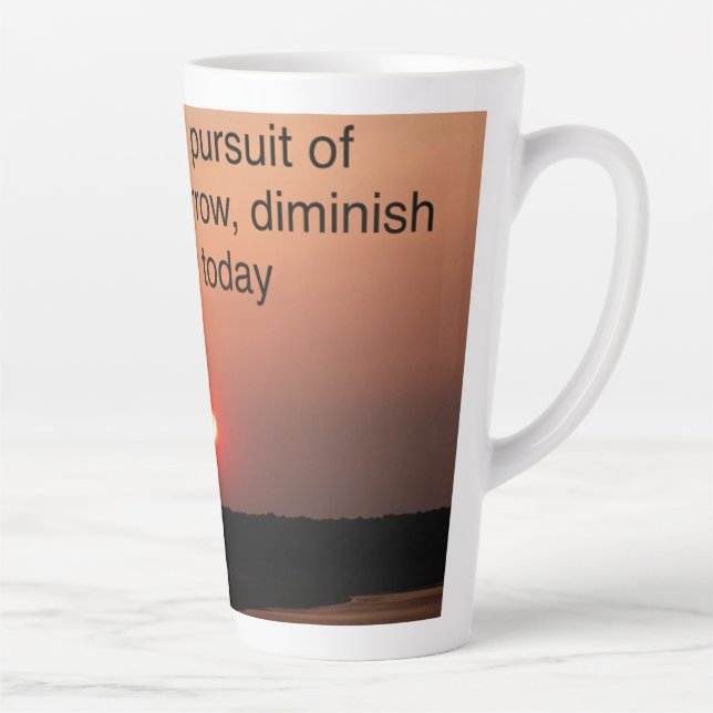 Tasse de Latte Coucher de soleil avec citation (Droite)