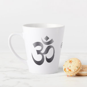 Tasse de latte de 12oz avec symbole Om texturé noi